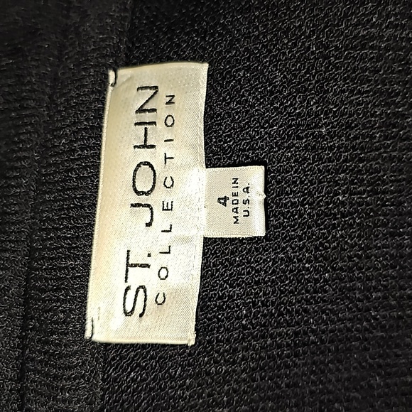 St. John Santana Black 2 Piece Set Knit Blazer and High Rise Straight Le… - Picture 6 of 7